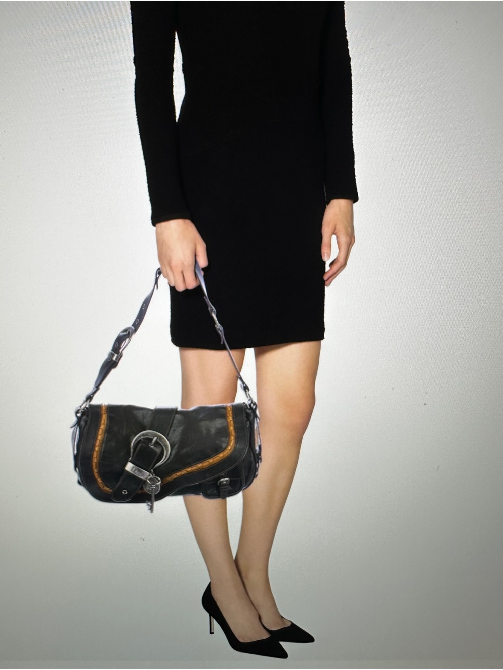 CHRISTIAN DIOR gaucho saddle bag black - Picture 7 of 10